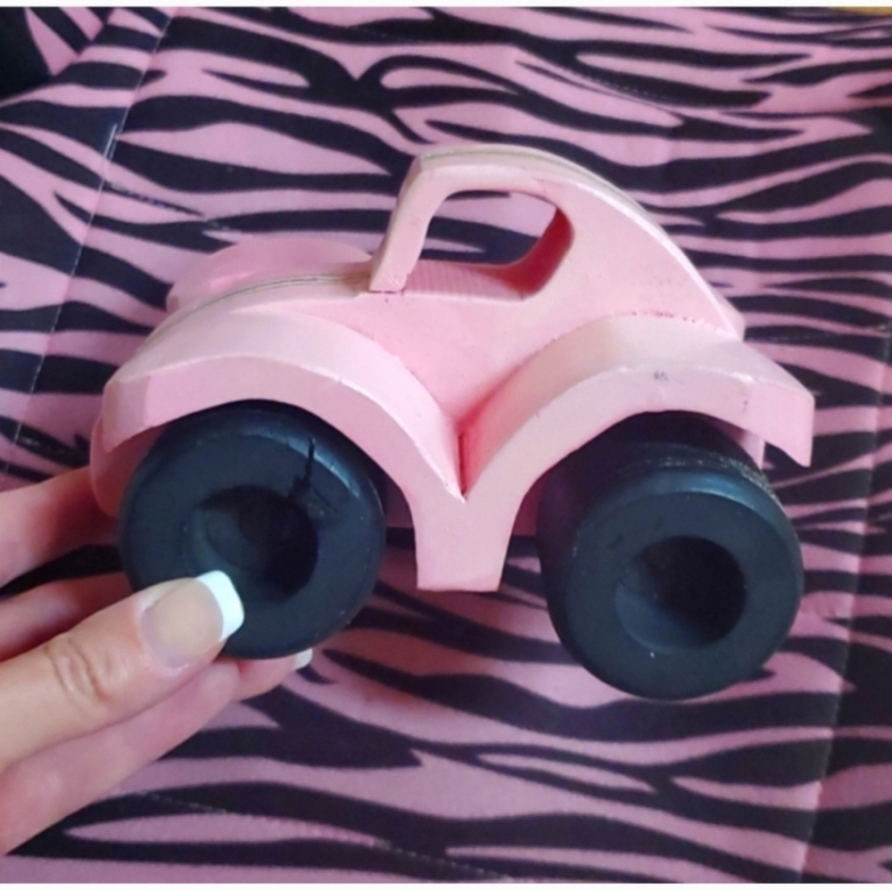 Pink Wooden Toy Car